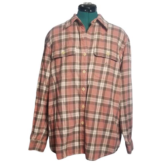 Lauren Ralph Lauren Vintage Plaid Flannel Shacket Work Shirt, Size L - Picture 1 of 11